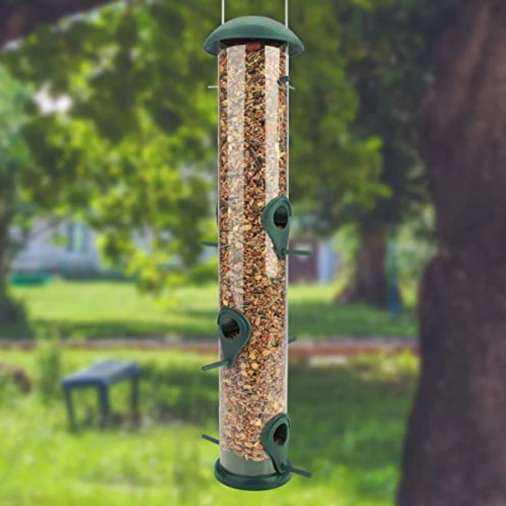I 20cm Körner Vogelfutterspender Grün Mit 2 Anflugplätzen Vogel Futterstation: Gruen 40Cm – Bild 3