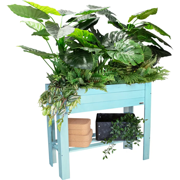 Hochbeet GreenBOX Light, Blumenkasten türkisblau 70x83x34,5cm WAGNER, Blumenbeet