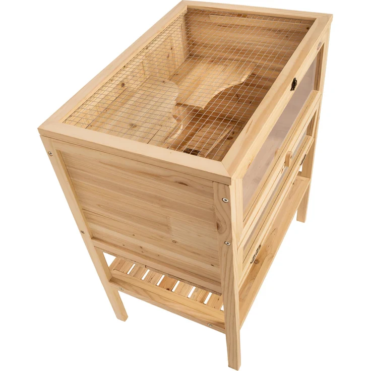 tectake Kleintierkäfig aus Holz 60x40x80cm - braun – Bild 4