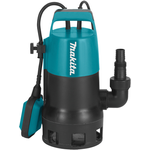 Makita PF0410 elektrische Tauchpumpe, Schmutzwasser 400 Watt 8.400 l/h Entwässerung max. Förderhöhe 5 m max. Förderdruck 0,5 bar max. Tauchtiefe 5 m max. Partikelgröße 35 mm max. Wassertemperatur 35 °C 3,3 kg
