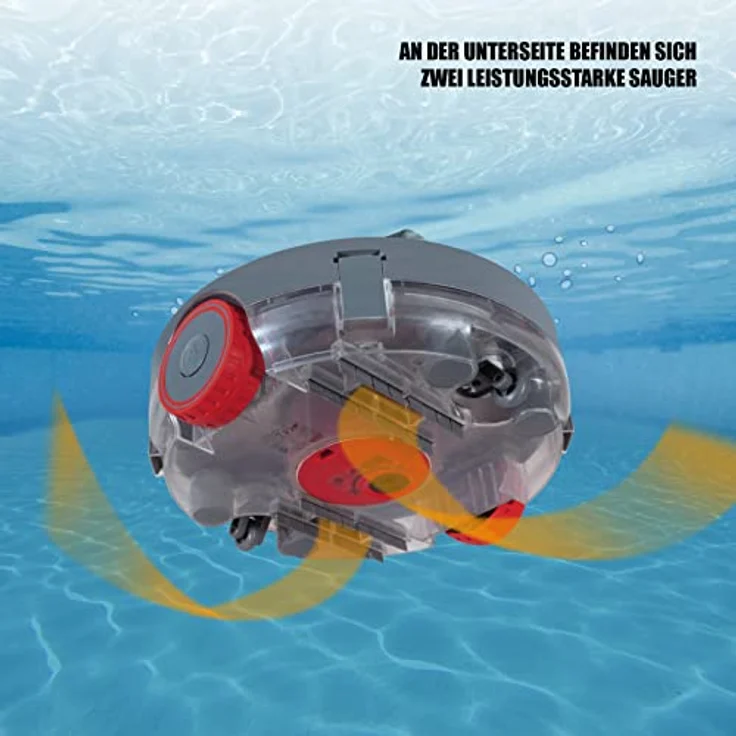 Mauk® Pool Bodenreinigung Robotersauger | Li-Ion Akku | 200 m² rund & kabellos | DAS! Original mit Weltraum Stickerset – Bild 4