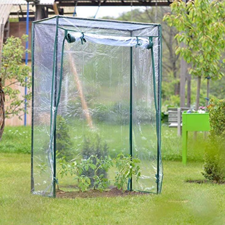 Relaxdays - Tomatengewächshaus, Garten, Balkon, Foliengewächshaus Tomaten, HBT 150x100x50cm, Stahl, PVC-Folie, transparent – Bild 3