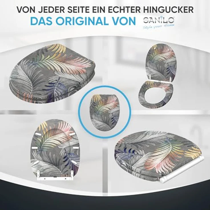 Sanilo WC Sitz mit Absenkautomatik, Top Fix, bruchfestes Holz, antibakterielle Beschichtung, 4-seitig bedruckt – Bild 7