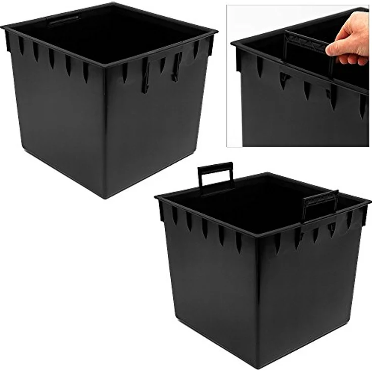 Deuba Blumentopf 2er Set 64L Innentopf Mit Griffen Wetterfest Rattan Innen- Außenbereich Übertopf Pflanzkübel Anthrazit – Bild 5