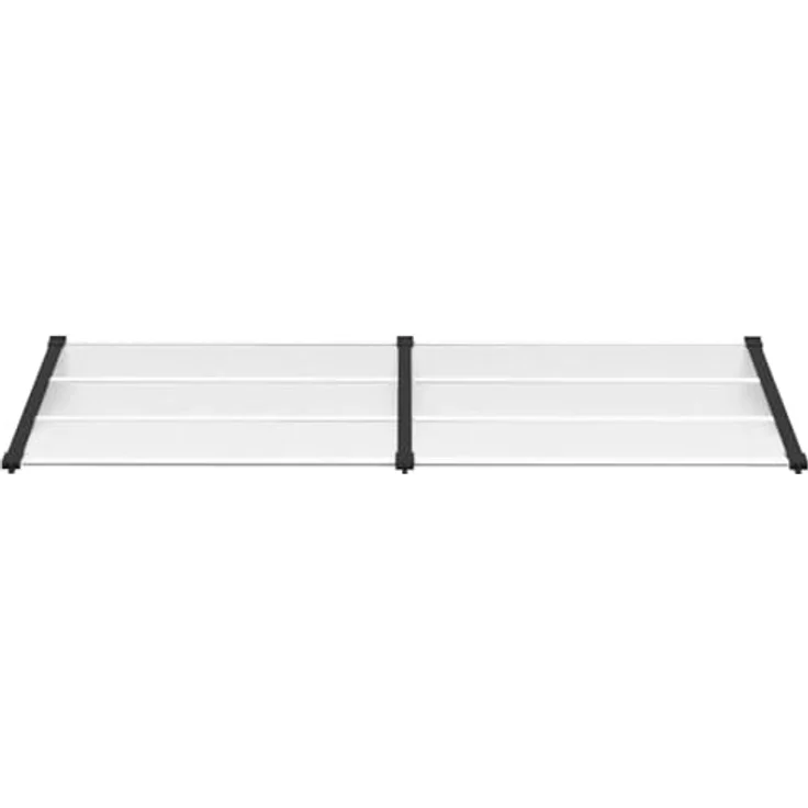 vidaXL Markise, Türvordach in Schwarz und Transparent, aus Polycarbonat-Hohlkammerplatten – Bild 4