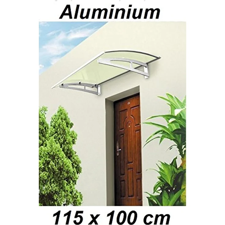 Vordach Aluminium 115 x 100 cm Türdach Türvordach Haustür Dach Pultvordach Überdachung – Bild 2