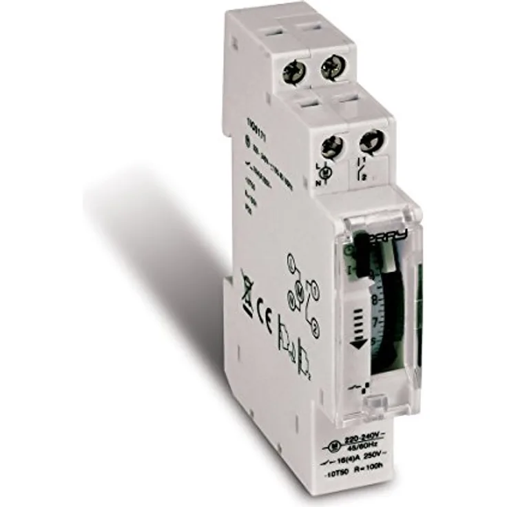 Wallair 1IO0171, analoge Zeitschaltuhr mit Tagesprogramm, 3500 W, IP20, Gangreserve 100 Stunden