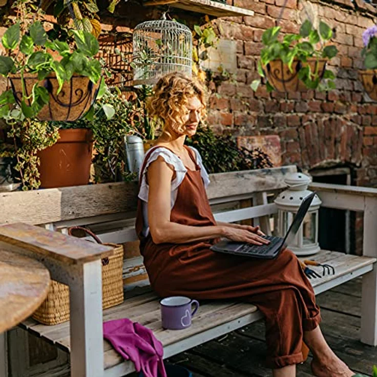 Relaxdays Hängekorb 3er Set, Kokos, Blumenampel mit Kette, 35 cm Durchmesser, je Pflanzenhalter 10 Liter Volumen, braun – Bild 3