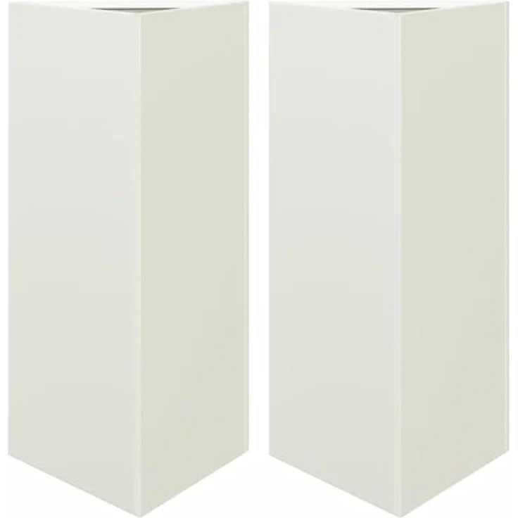 vidaXL Pflanzkübel 2 STK. Weiß Dreieckig 40x34,5x70 cm Stahl, Rostbeständig und Tief für Gesundes Pflanzenwachstum – Bild 1
