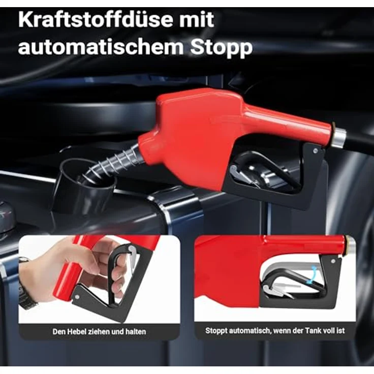WilTec - Dieselpumpe Heizölpumpe selbstansaugend 230V 550W 60l-min Digitalzählwerk Zapfpistole Schläuche – Bild 6