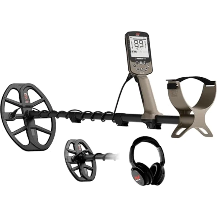 Minelab X-Terra Elite Metalldetektor, MultiIQ-Multifrequenz, 6 Suchprogramme, bis 5 m wasserdicht, inkl. Bluetooth Kopfhörer und 2 Suchspulen – Bild 2