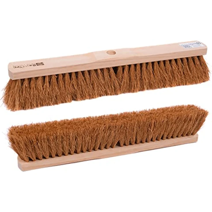 BawiTec Werkstattbesen 40cm, Handwerkerbesen mit robusten Kokos-Borsten, Naturfaser, für Innen- und Außenbereich, mit Standard-Stielloch – Bild 2