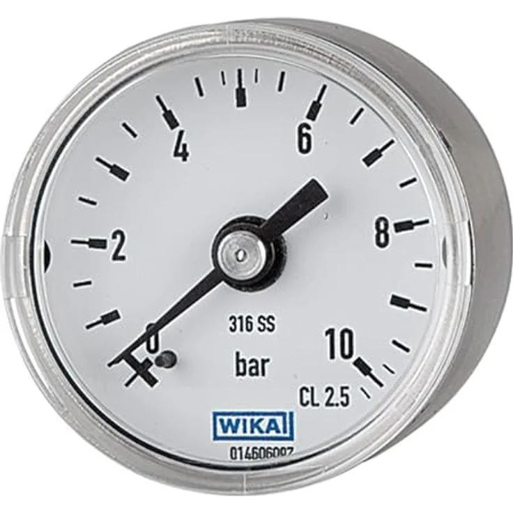 RIEGLER 101188-110.46-ES Manometer Ø 40 mm, G 1/8 rückseitig, Messbereich 0-10 bar, V4A, 1 Stk. – Bild 1