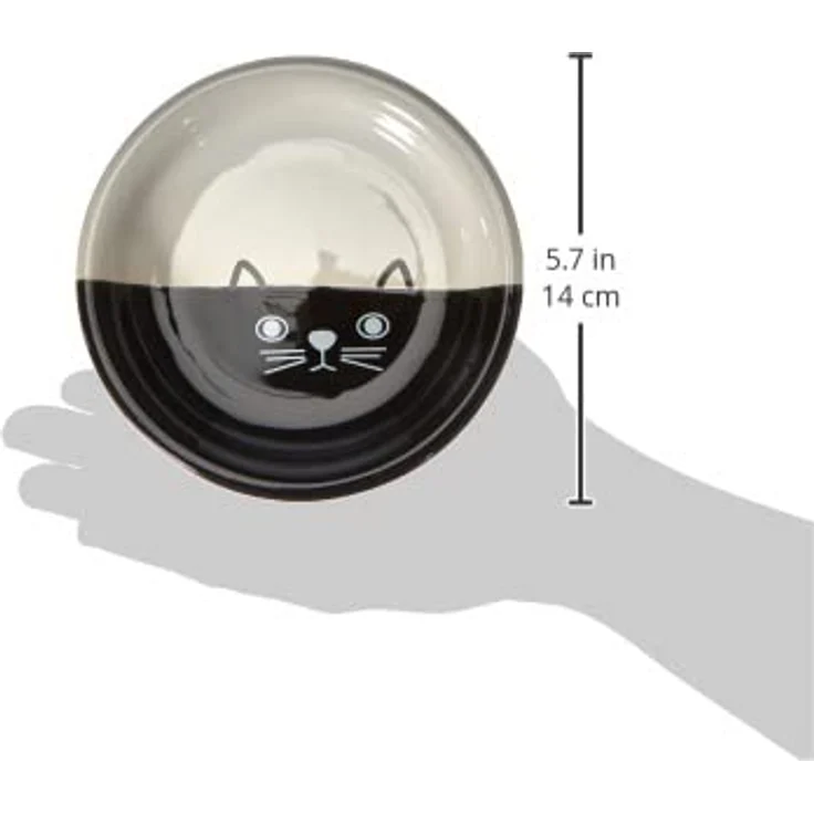 Nobby Katzen Keramik Milchschale "FACE" schwarz / weiss Ø14 x 2 cm – Bild 4