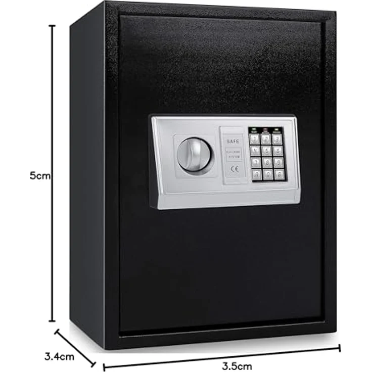 KESSER Elektronischer Safe Tresor Geldschrank Wandtresor Wandsafe 50x35x34,5 Schwarz – Bild 10