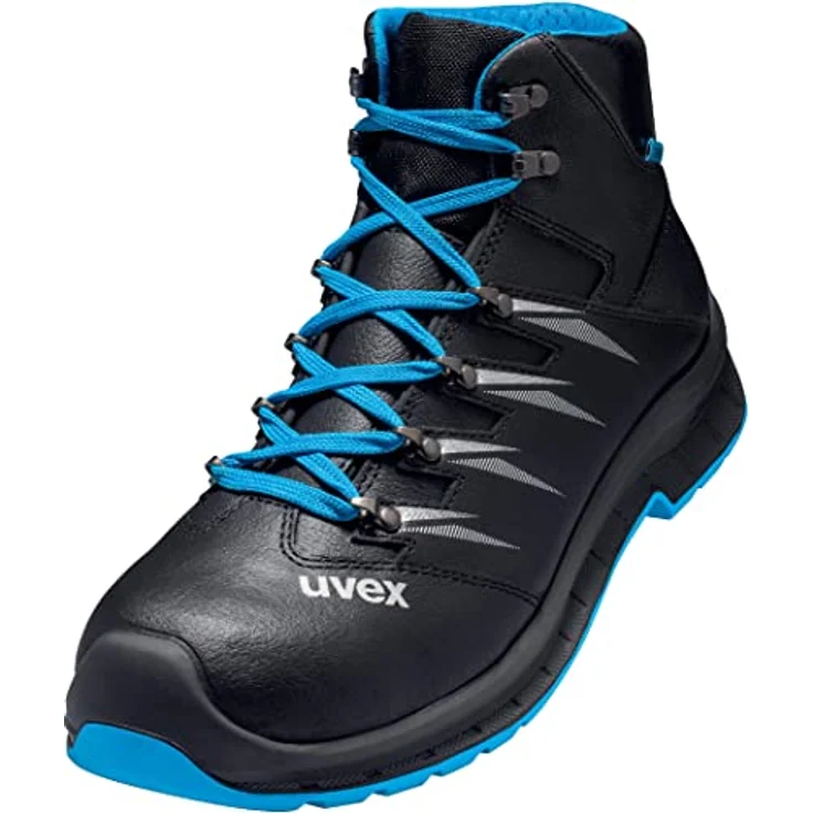 Uvex 2 Trend Sicherheitsstiefel S3, sportlicher Schnürschuh aus wasserabweisendem Glattleder, Größe 44 mit Stahlkappe und rutschhemmender Sohle – Bild 1