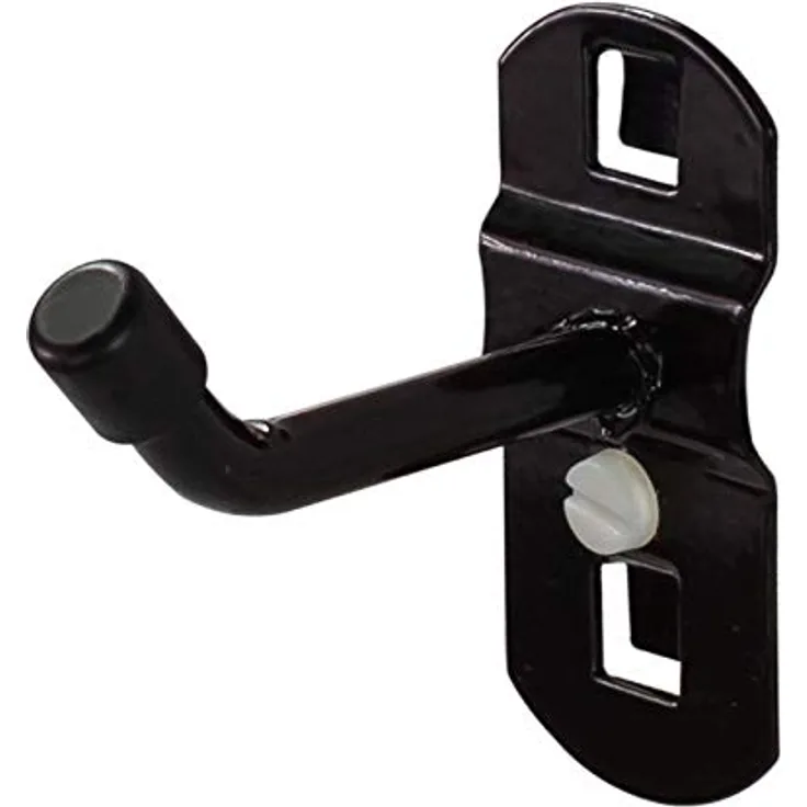 ADB Werkzeughalter Lochwand Haken Halter 25 mm, schräges Hakenende, Farbe Tiefschwarz (RAL 9005)