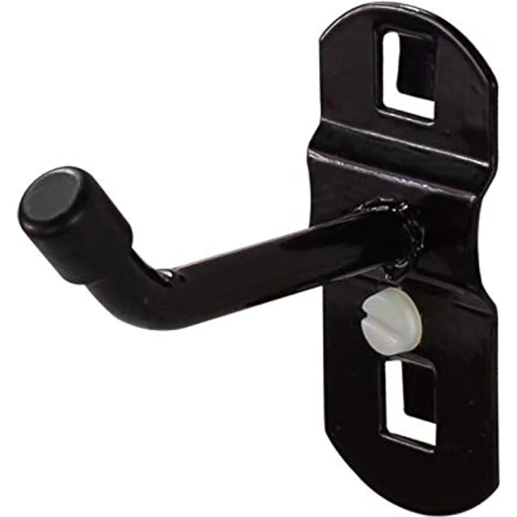 ADB Werkzeughalter Lochwand Haken Halter 25 mm, schräges Hakenende, Farbe Tiefschwarz (RAL 9005)