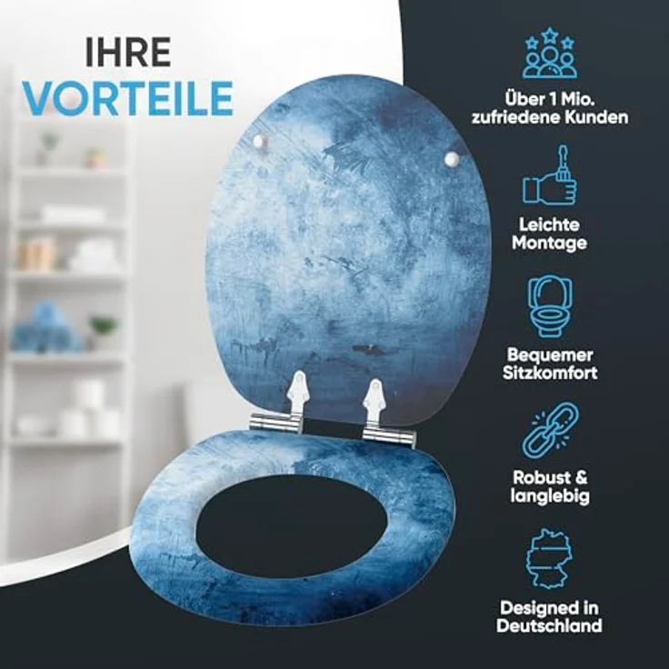 Sanilo WC-Sitz Solium, mit Absenkautomatik, Antibakterielle Oberfläche, Holz, 47 x 37,7 cm – Bild 2