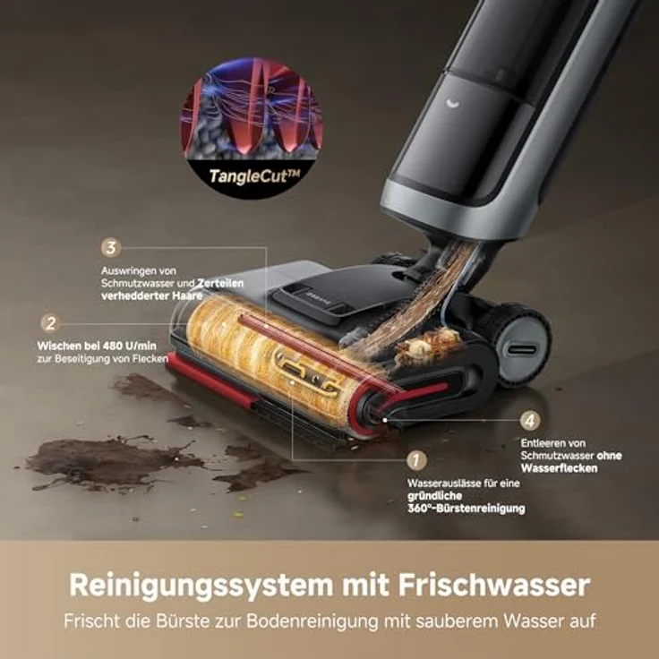 DREAME H15 Pro Heat, Nass- und Trockensauger mit 22.000 Pa Saugleistung, AI-Roboterarm, RGB-Erkennung, 85° C Heißwasser-Reinigung, App-Steuerung – Bild 4