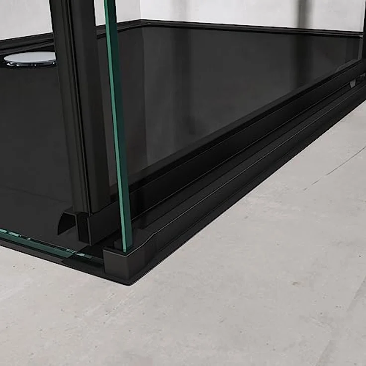 doporro Eckdusche Duschkabine Ravenna19K schwarz ESG-Sicherheitsglas Nano-Beschichtung, BxT: 100x75 cm, Einscheibensicherheitsglas, mit Schiebetür – Bild 6