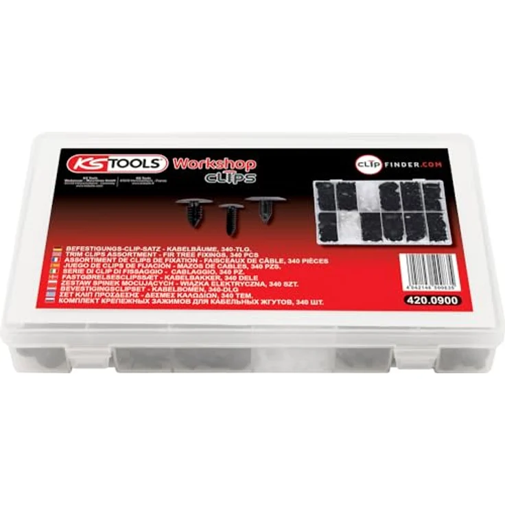 Ks Tools Befestigungs-Clip-Satz für Kabelbäume, 340-tlg, universal, Gewicht: 447 g – Bild 4