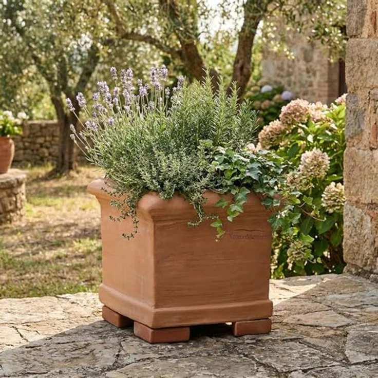 Teramico Kübelfüße Unterlegscheiben Untersetzer Dreieck Terrakotta 7cm 3er SET – Bild 9