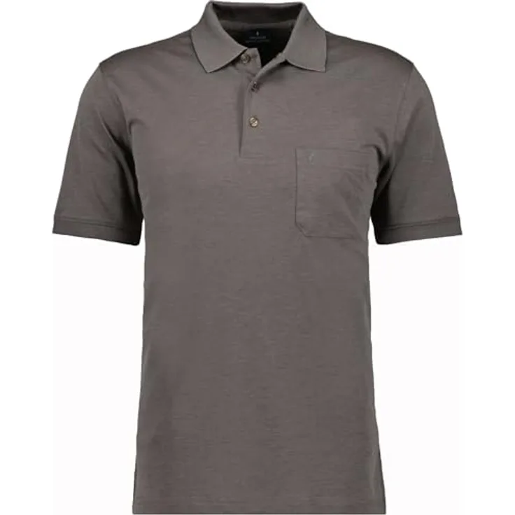 Ragman Herren Poloshirt "Soft-Knit", Braun, mit kurzarm, Brusttasche und pflegeleichtem Materialmix aus Baumwolle und Polyester