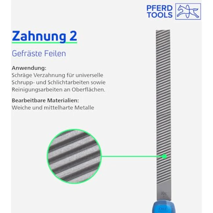 PFERD TOOLS Bremssattelfeile BSF 150, gefräste Zahnung, 150mm x 9,8mm, mit Griff, für Bremsanlagenwartung – Bild 4
