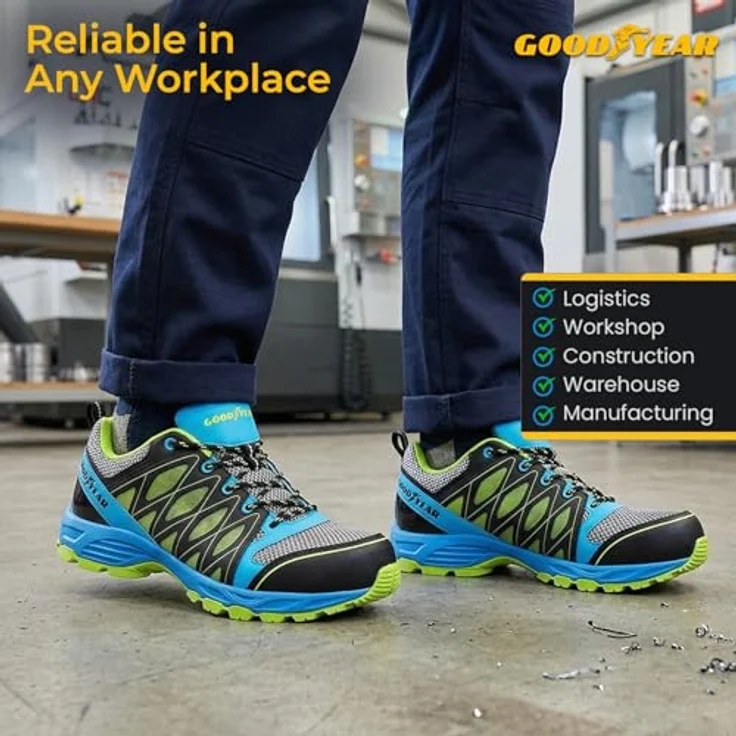 Goodyear GYSHU 1503 Arbeitsschuh, Sportlicher Sicherheitsschuh im Athletik-Design, blau – Bild 9