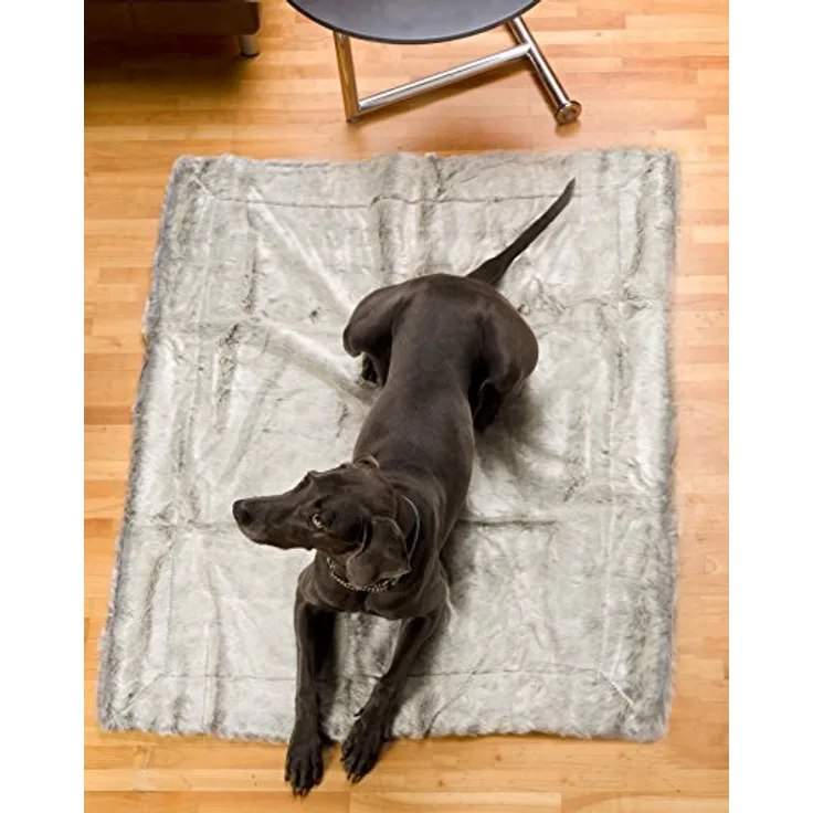Wohnen & Accessoires GmbH & Co. KG Felldecke aus Webpelzdecke, Hundedecke Silberfuchs 60x90