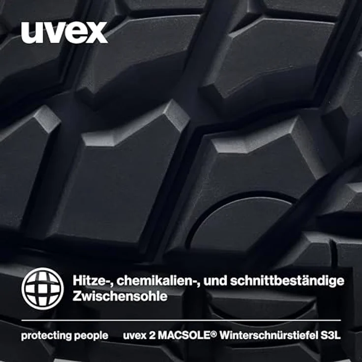 Uvex Sports uvex 2 MACSOLE Stiefel S3L 65363, Sicherheitsschuhe mit optimaler Dämpfung, ergonomischer Passform, schwarz-orange, Weite 12, Größe 41 – Bild 3