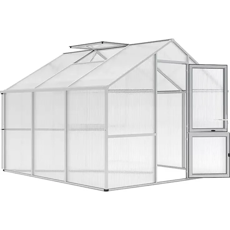 KGT Gewächshaus Nelke III, 297 x 323 cm, mit 16 mm ISO-Hohlkammerplatten und automatischem Fensterheber