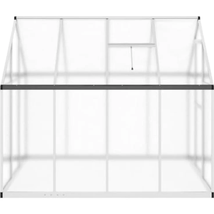 vidaXL Gewächshaus mit Fundamentrahmen Silber 224x169x195cm Aluminium, UV-beständige Platten, langlebig, begehbar – Bild 4