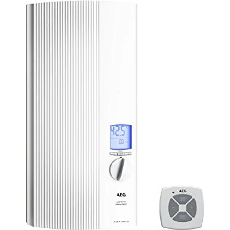 AEG vollelektronischer Durchlauferhitzer DDLE ÖKO TD 18/21/24 kW, LC-Display, ECO-Funktion, Regendusche, Festanschluss 400V, VDE geprüft – Bild 1