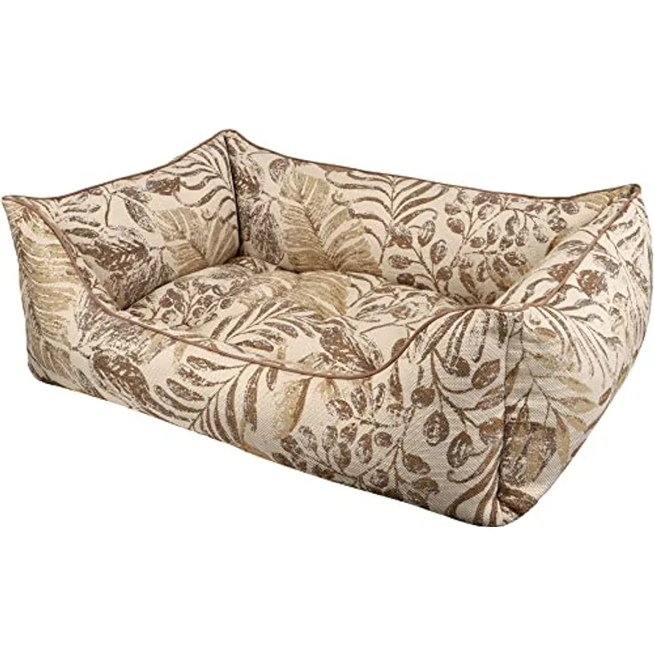 Dandy Dog Hundebett Flora Cedar - abziehbar Bezug und Füllung waschbar robuste kuschelige Leinenoptik hochwertige Qualität Made in Germany - Größe M