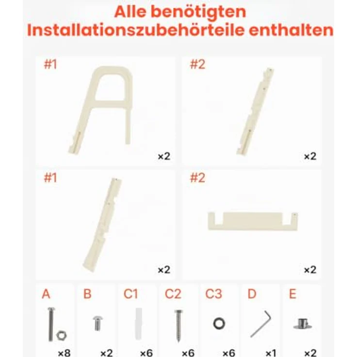 VEVOR Poolleiter U10, 5 Stufen, 75° Neigung, 136 kg Tragkraft, Milchweiß, für 122-137 cm große Einbau- und Aufstellbecken – Bild 6