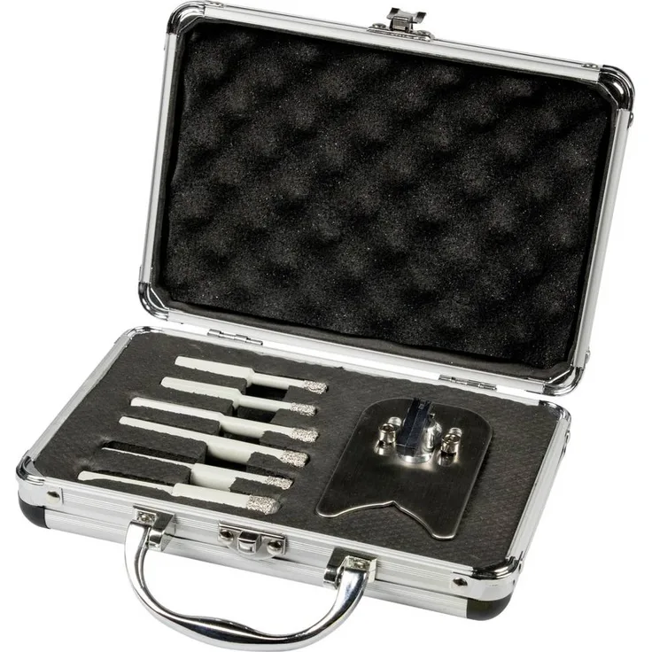 Klingspor DB 600 F Supra, Diamantbohrer-Set im Alu-Koffer mit 5 Größen und Anbohrhilfe
