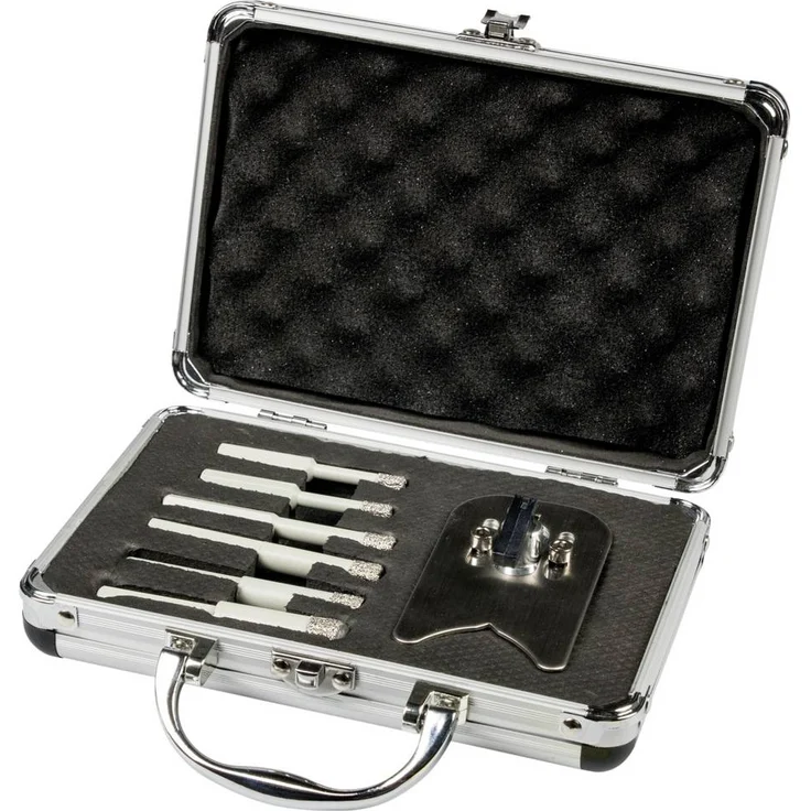 Klingspor DB 600 F Supra, Diamantbohrer-Set im Alu-Koffer mit 5 Größen und Anbohrhilfe