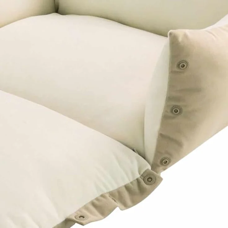 Nobby Komfort Bett 2 in 1 Alin beige 50 x 42 x 18+7 cm, kuschelig weiches Material, Vorderseite aufklappbar, Anti-Rutsch-Beschichtung – Bild 3