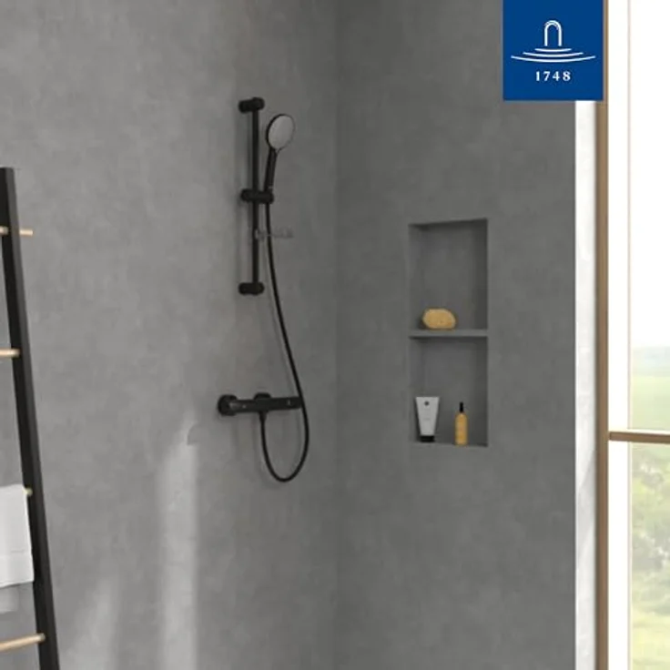 Villeroy & Boch Universal Showers Duschgarnitur, Duschsystem mit Handbrause und 3 Strahlarten, Höhe 60.40 cm, matt schwarz – Bild 6