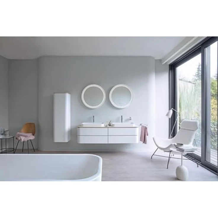 Duravit Happy D.2 Plus Konsole HP031B, 650x480 mm, 1 Ausschnitt für Waschtischunterbau HP4940/HP4960, Nordic Weiß Seidenmatt Lack - HP031B03939 – Bild 3
