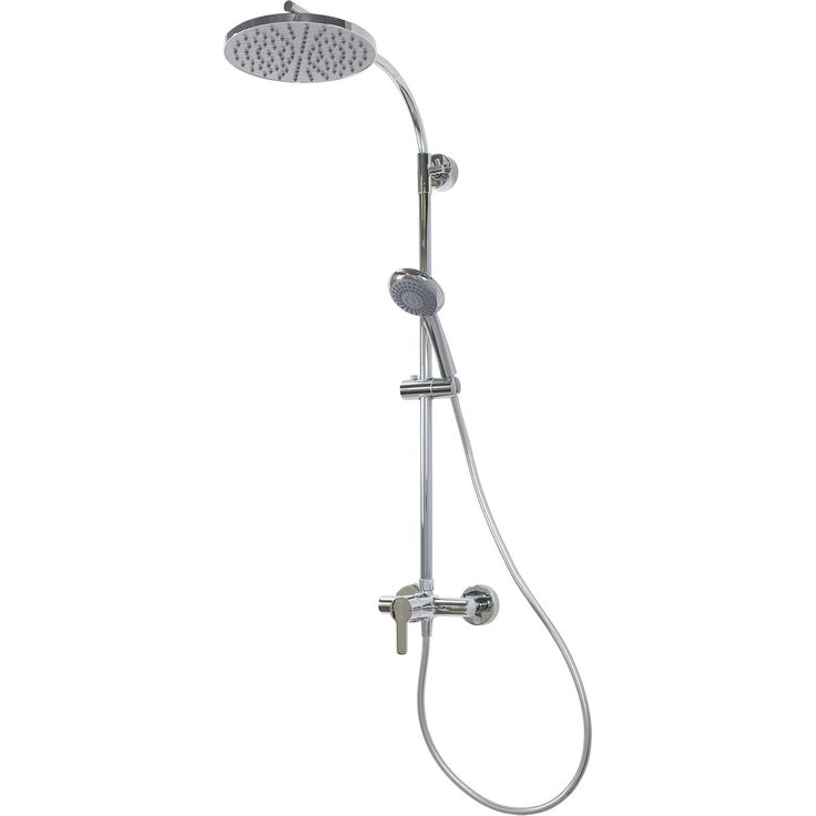 Breuer Duschsystem 'Aquamaxx 310' chromfarben mit Einhebelmischer, runde Kopfbrause, schwenkbare Kopfbrause, höhenverstellbare Handbrause, 3 Strahlarten