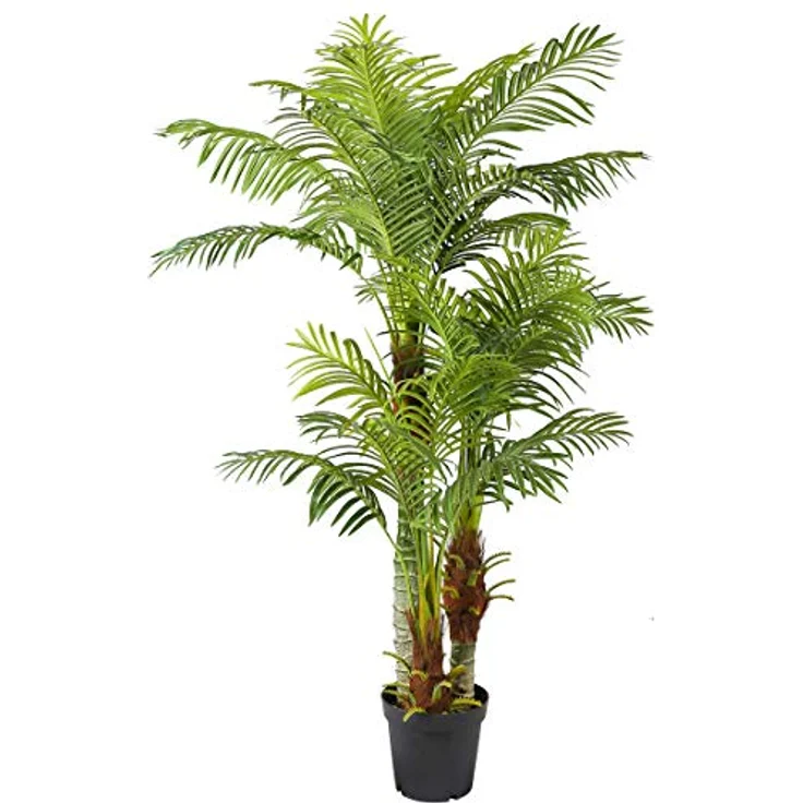 Große Künstliche Palme Deluxe 180cm mit 3 Stämmen und 30 Palmenwedel Kunstpflanze Kunstpalme Zimmerpflanze – Bild 1