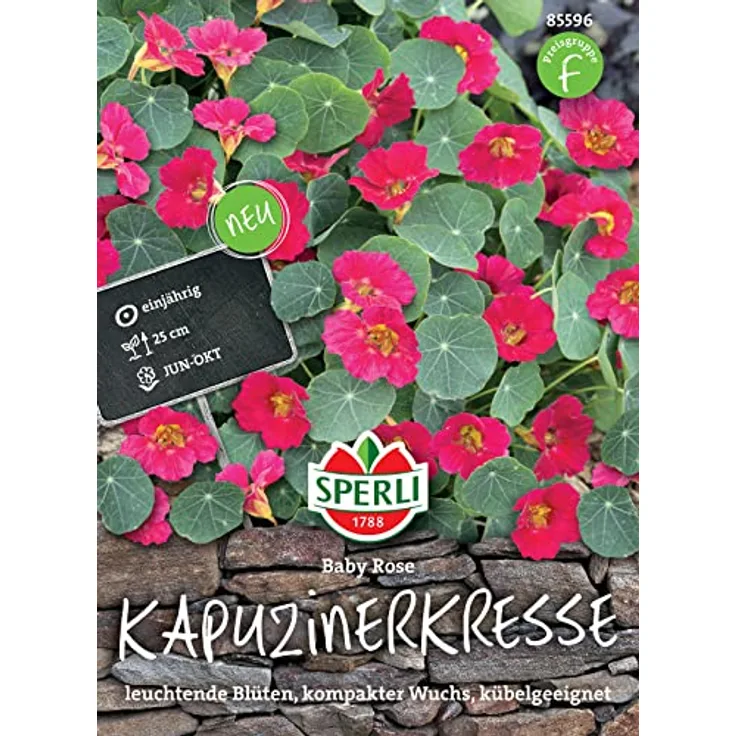 Sperli Kapuzinerkresse Baby Rose, lockt zahlreiche Nützlinge in den Garten, Blüten und Blätter sind essbar