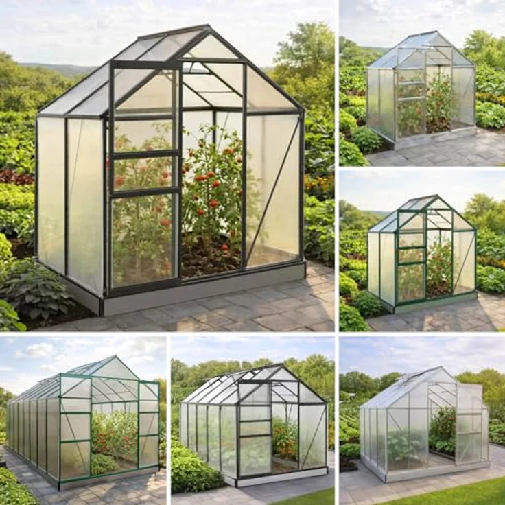 "BRAST Gewächshaus Aluminium mit Fundament rostfrei 130x190x195cm, BxTxH: 190 x 130 x 195 cm, wetterfestes hochwertiges Aluminium, Temperaturbeständig, Wärmedämmend, Lichtbrechend & UV-stabilisiert, grün" – Bild 2