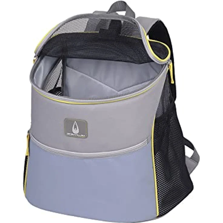 Nobby Tiertransporttasche Rucksack Jambi blau für Katzen, strapazierfähige Mikrofaser, 3 Netzeinsätze, gepolsterte Träger – Bild 2