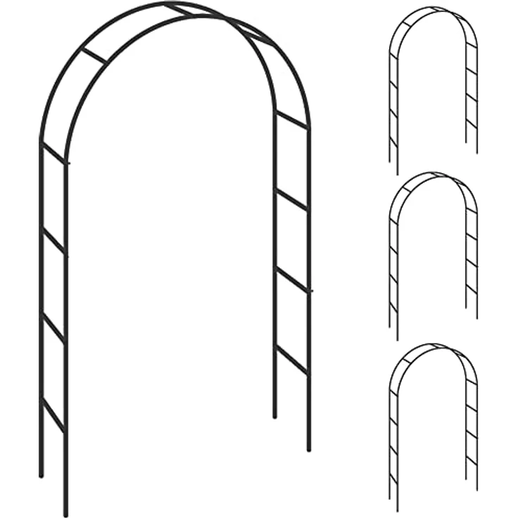 Gardebruk Rosenbogen 4er Set Metall 240x140x37cm Stabil Wetterfest Garten Rankgitter Rankhilfe Rankbogen Metallbogen Gartenbogen – Bild 1