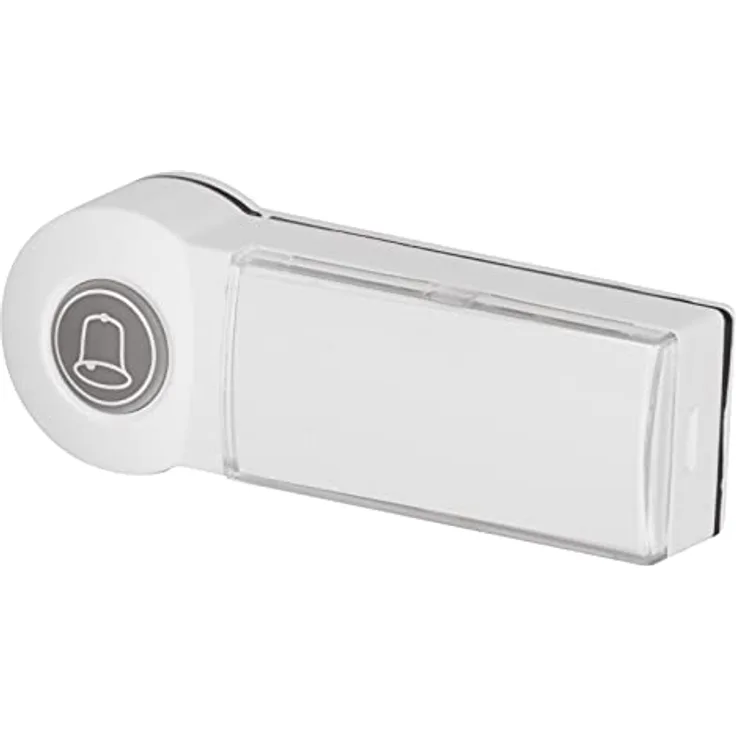 EMOS P5723T wasserdichte Ersatz-Klingeltaste, Zusatztaster in Weiß, max. Reichweite 100 Meter, batteriebetrieben, Self-Learning Funktion, IP44, 3 V
