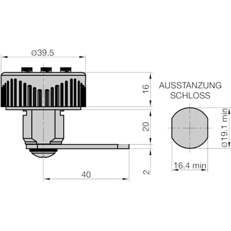 Basi Hebelschloss HS 362, mit einstellbarer 3-stelliger Zahlenkombination, für Spinde & Schubladen, 2er Set – Bild 3